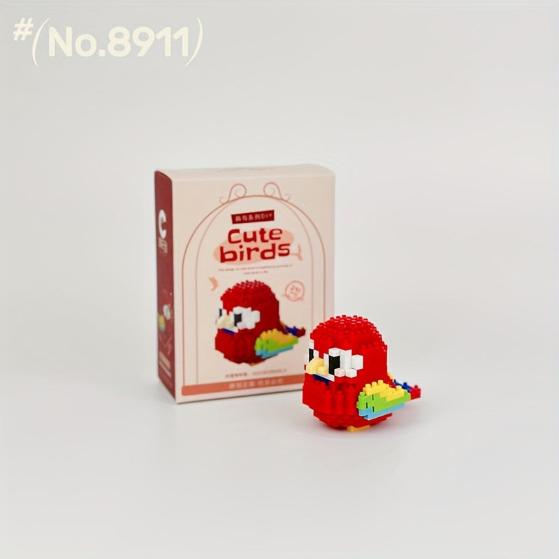 12 Cute DIY Cartoon Bird Micro-Particle Puzzle Animal Building Blocks for Youngsters, Boys and Girls, Desktop Ornaments, Toys and Gifts