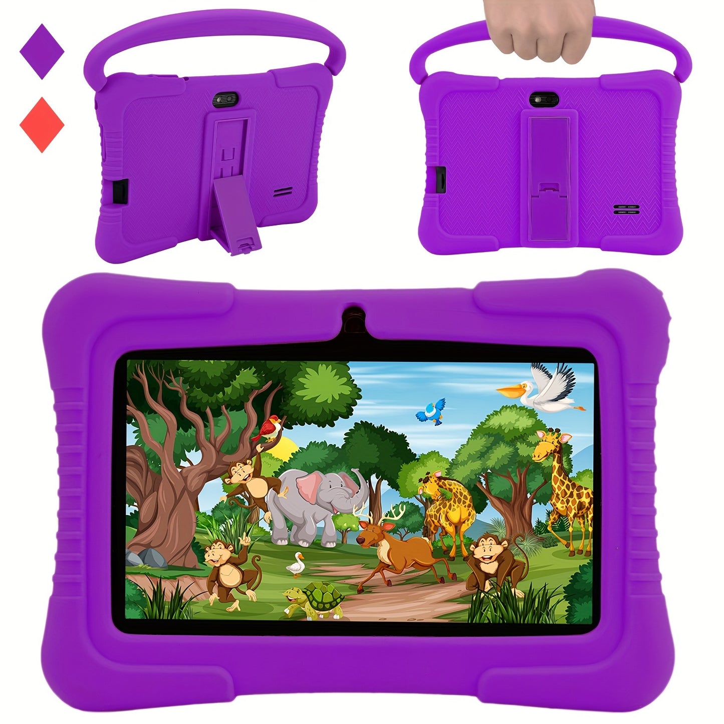 Veidoo, 7 Inch Kids Tablet, Security Eye Screen, WiFi, 2GB RAM+32GB ROM, Dual Camera, Educational Games, Parental Control APP, Android Tablet, Tablet With Drop Proof Silicone Cover