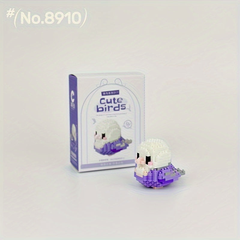 12 Cute DIY Cartoon Bird Micro-Particle Puzzle Animal Building Blocks for Youngsters, Boys and Girls, Desktop Ornaments, Toys and Gifts