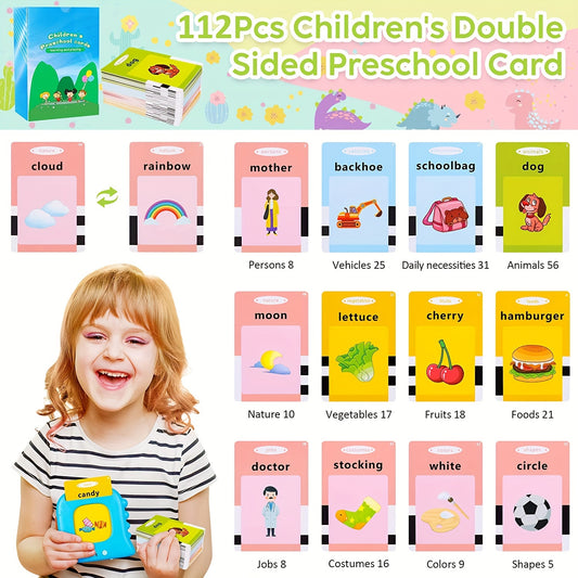 Talking Flash Cards for Toddlers 3-6 Years, Pocket Speech for Toddlers, 224-510 Sight Words Educational Learning Toys, Speech Toys for Toddlers, Kindergarten Preschool Gift for Kids Boys Girls