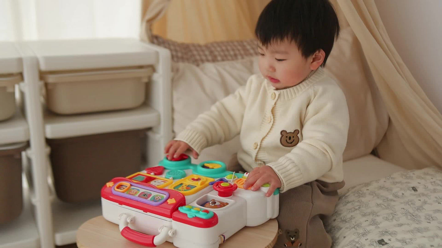 Musical Busy Board Toys 54-in-1 English & Spanish Musical Busy Board Toys 1-3, Early Educational Toy for 1, 2, and 3-Year-Old, Bilingual Learning Gift Ages 1+, Engagement, Playful Design, Easygrip Buttons