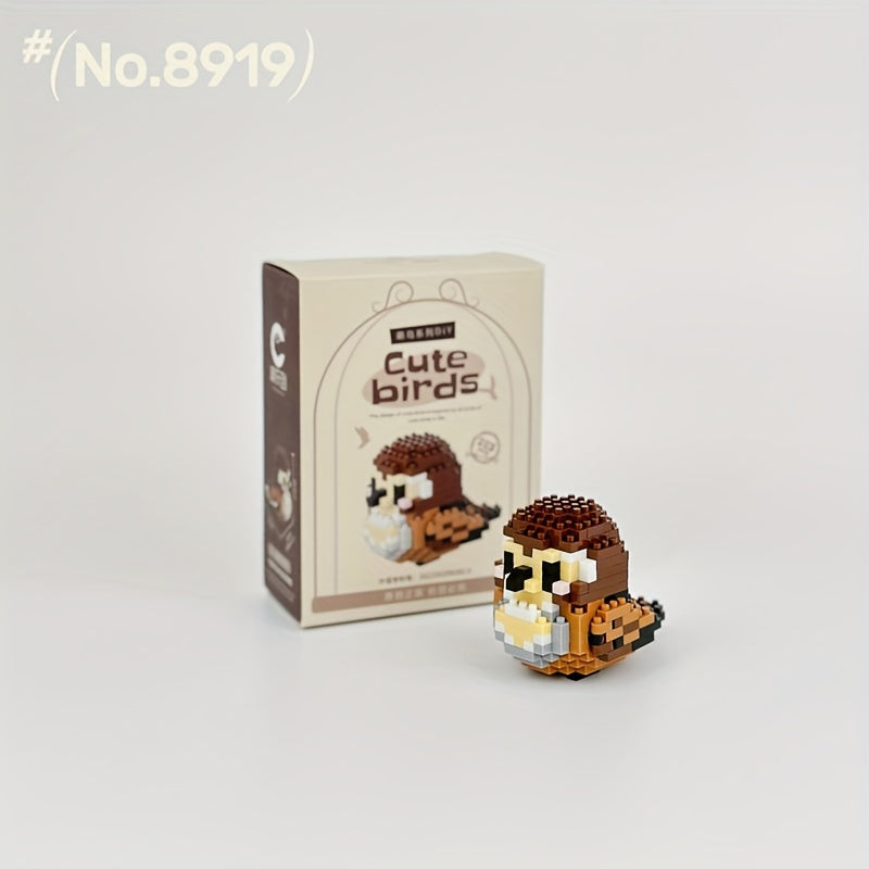 12 Cute DIY Cartoon Bird Micro-Particle Puzzle Animal Building Blocks for Youngsters, Boys and Girls, Desktop Ornaments, Toys and Gifts
