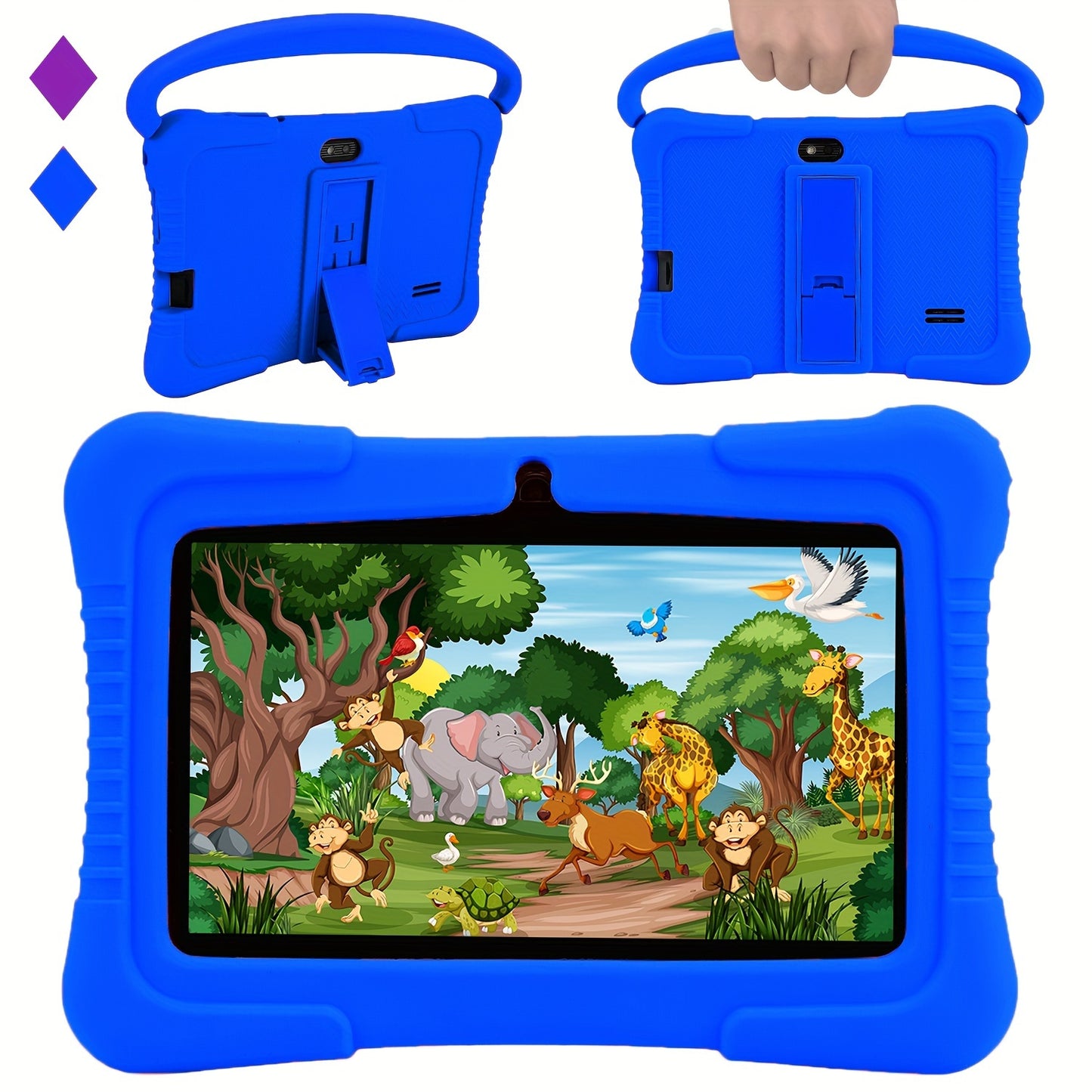 Veidoo, 7 Inch Kids Tablet, Security Eye Screen, WiFi, 2GB RAM+32GB ROM, Dual Camera, Educational Games, Parental Control APP, Android Tablet, Tablet With Drop Proof Silicone Cover