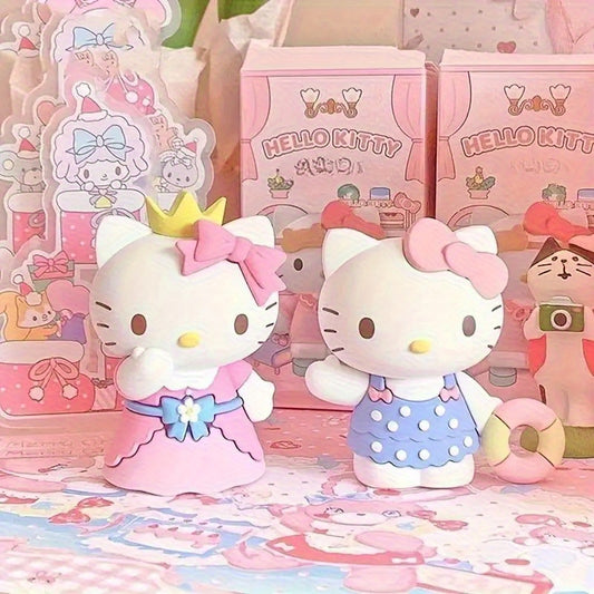 Y2K 8pcs Sanrio for hello kitty Mystery Box PVC Collectible Figures, Suitable for Indoor Outdoor Decoration, Cute Desktop Ornaments and Room Decorations, Fun Design Small Statues, Gift for Shoppers, High Quality Collectibles