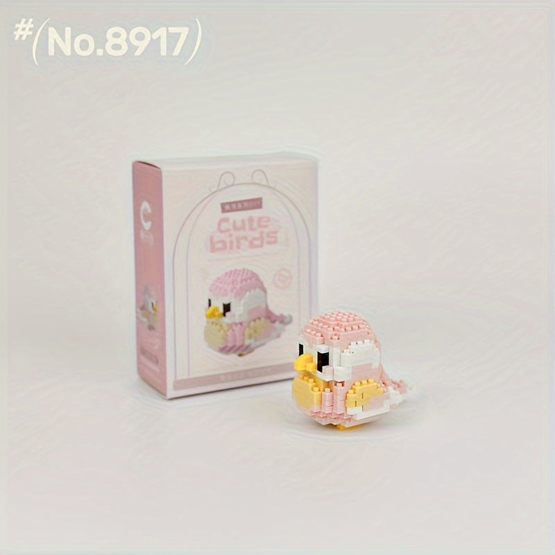 12 Cute DIY Cartoon Bird Micro-Particle Puzzle Animal Building Blocks for Youngsters, Boys and Girls, Desktop Ornaments, Toys and Gifts
