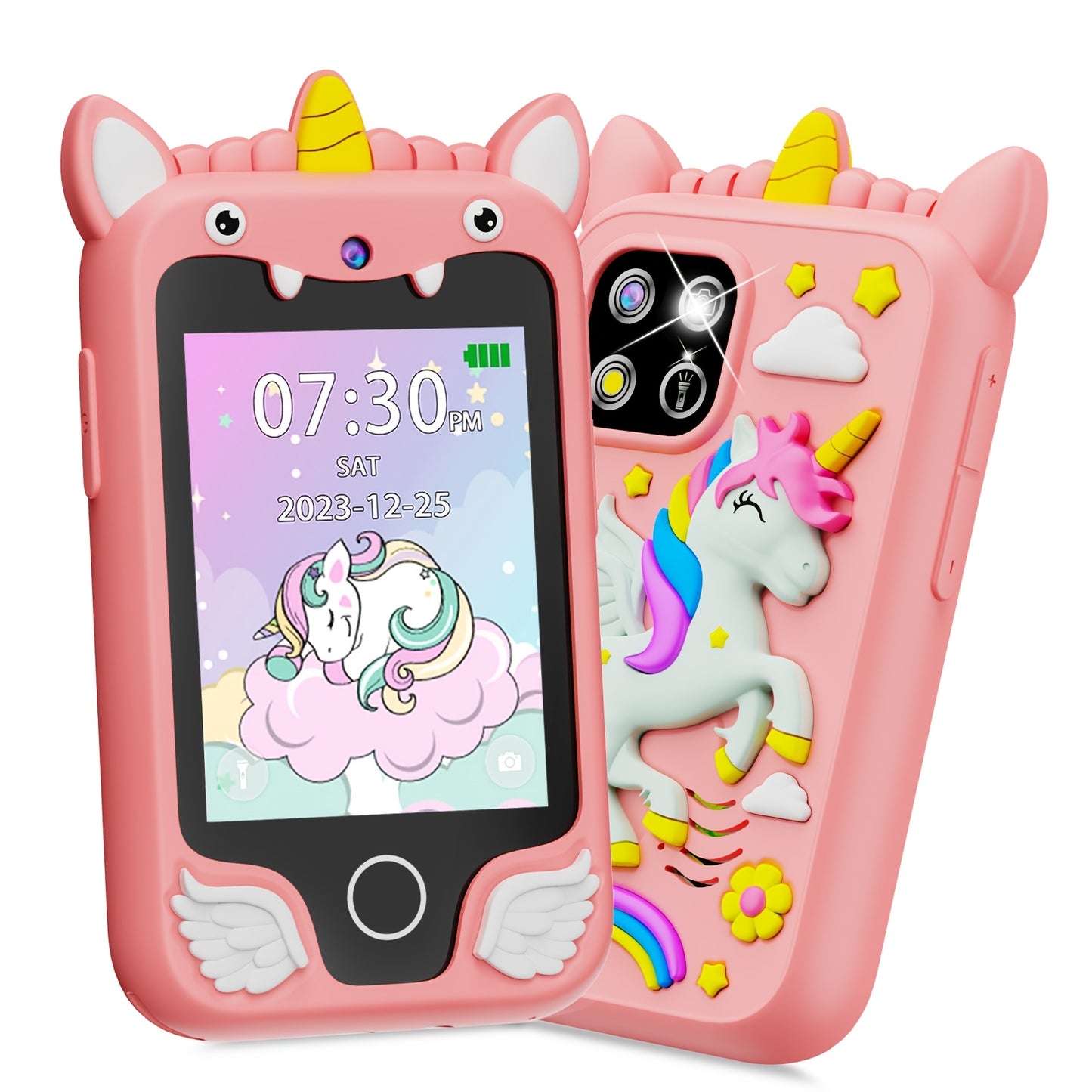 Kids Smart Phone Toys, Touchscreen HD Dual Camera Cell Phone For Kids, Birthday Gifts Dinosaur Play Phone For Boys 3-10, Travel Toy With 8GB SD Card Halloween Christmas Gift