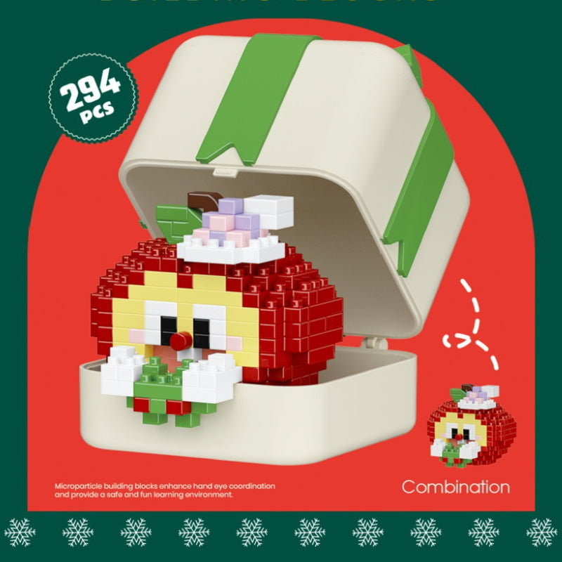 Christmas Gift Box Cartoon Doll Small-Brick Building Block Toy Santa Claus and penguin building blocks; a puzzle assembly decorative ornament, ideal as a Christmas gift, Christmas Building Block Ornaments, Christmas Ornament Building Kit, Miniature Buildi