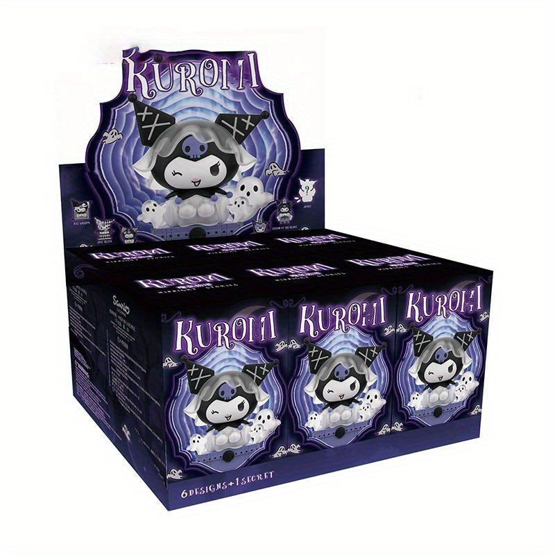 Sanrio Kuromi Collectible Mystery Box Handmade Office Desk Decor - Purple & Black Gothic Doll Figures with Accessories, Limited Edition Birthday Gift for Fans, Desk Figurine, Playful Character Design, Detailed Craftsmanship