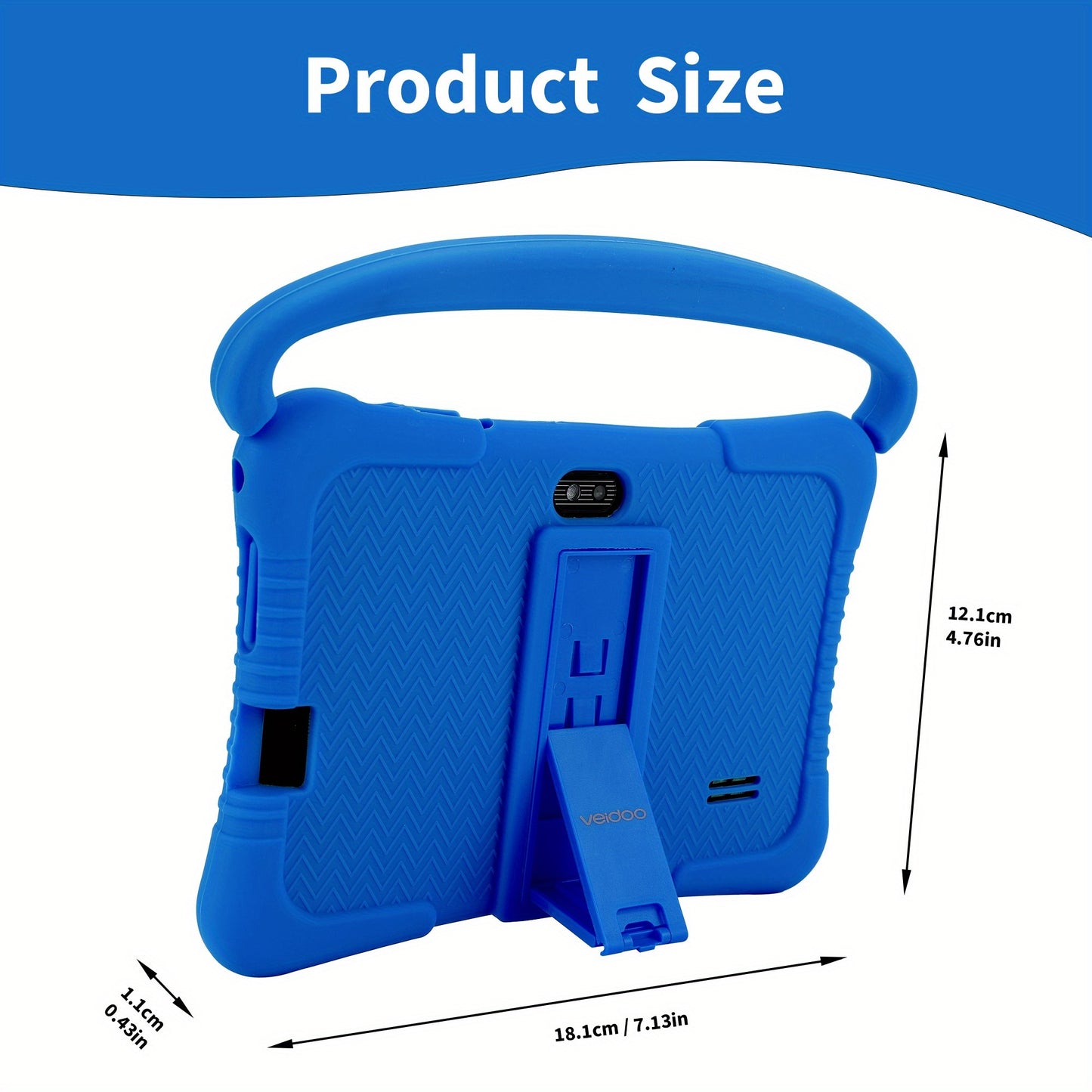 Veidoo Kids Tablet, 7 inch Android Tablet PC, 2GB RAM 32GB ROM, Safety Eye Protection Screen, WiFi, Dual Camera, Games, Parental Control APP, Tablet with Silicone Case