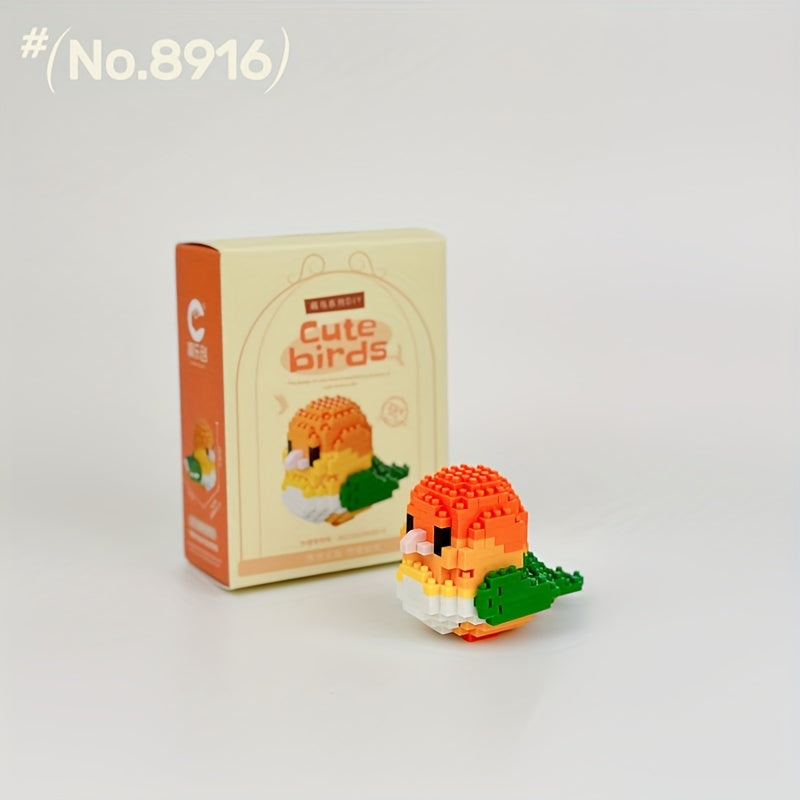 12 Cute DIY Cartoon Bird Micro-Particle Puzzle Animal Building Blocks for Youngsters, Boys and Girls, Desktop Ornaments, Toys and Gifts