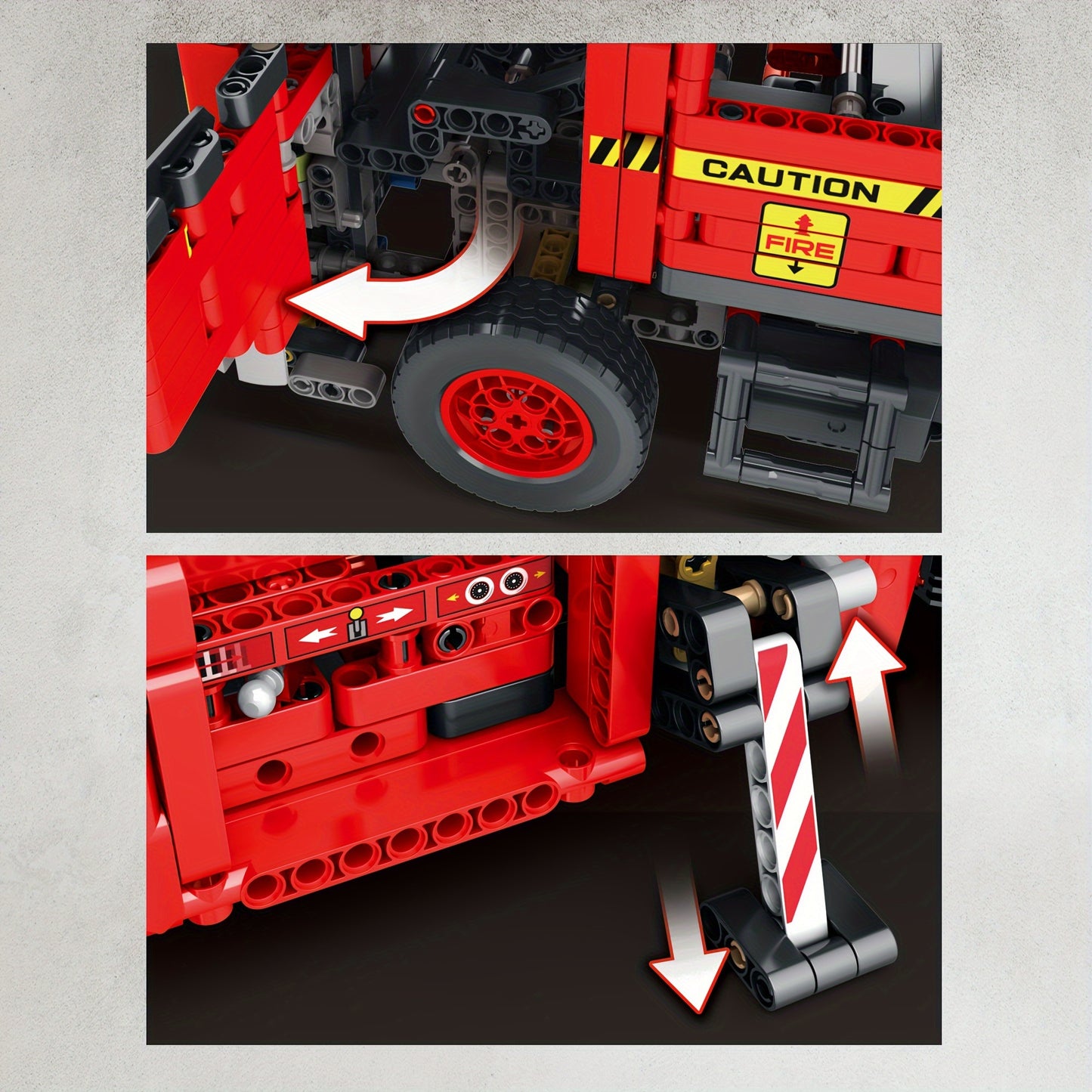Reobrix 22005 Fire Fighting Truck Building Set, Large Fire Extinguisher Ladder Truck Model Blocks Kit, Technology Fire Engine Truck Toy Building Set (3266pcs)
