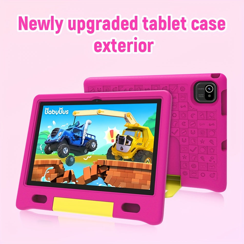 Expandable Up to 128GB, Kids Tablet, 10.1-Inch Android 13 Tablet, Shockproof Case, (2+2 Expansion) GB+32GB, 1280*800, 5000Mah, Dual Camera, 5MP+2MP, Parental Control, Kids Space, Best Gift for Kids (Pink+Blue), Tablet, Pad