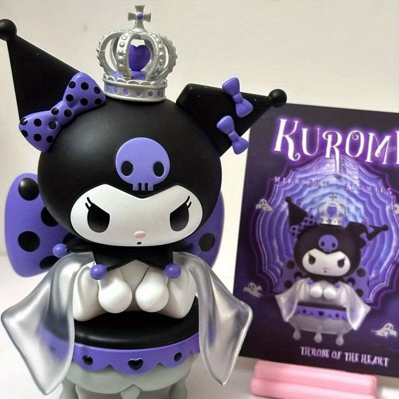 Sanrio Kuromi Collectible Mystery Box Handmade Office Desk Decor - Purple & Black Gothic Doll Figures with Accessories, Limited Edition Birthday Gift for Fans, Desk Figurine, Playful Character Design, Detailed Craftsmanship