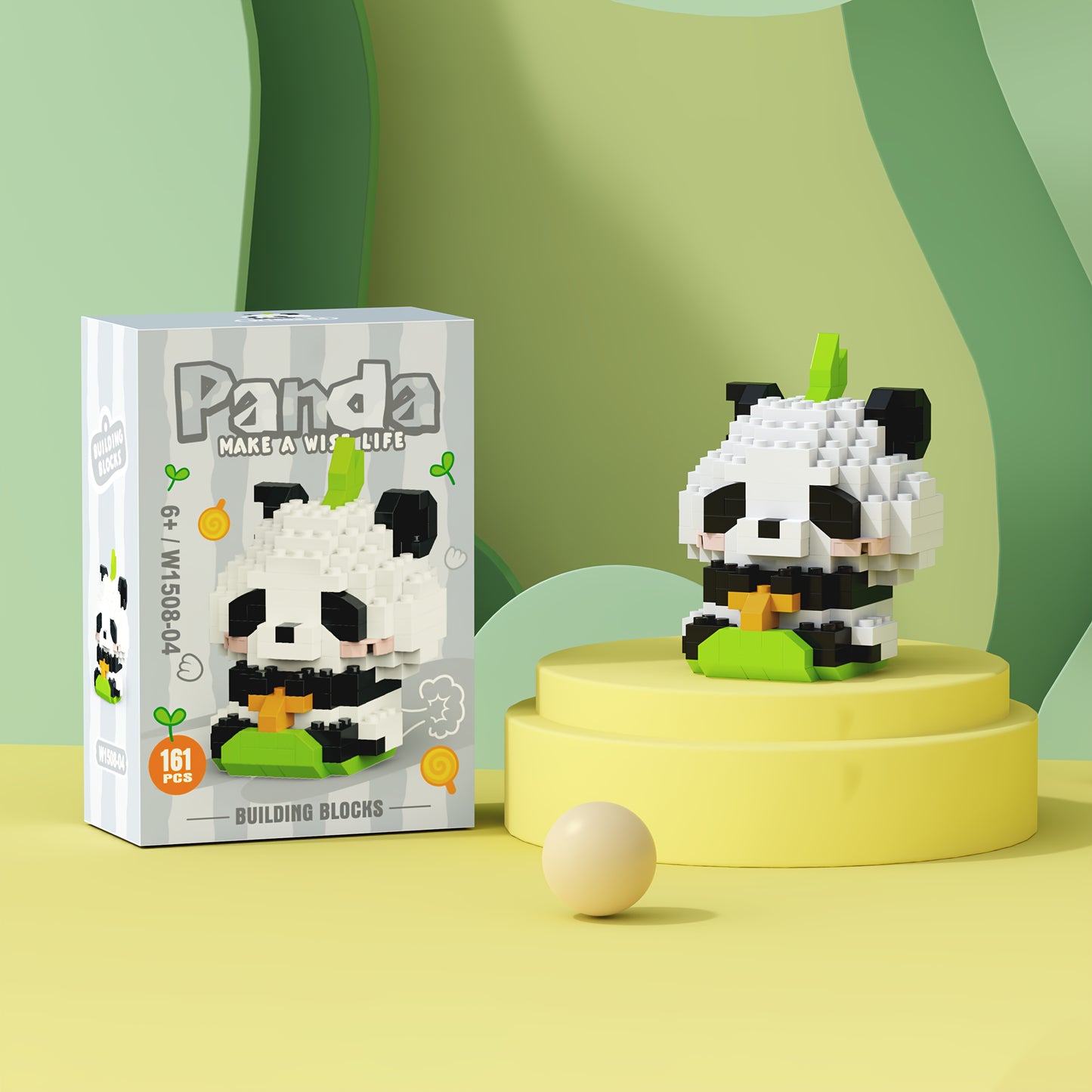 12 Styles of Panda Building Blocks - Cute Desk Decorations, Holiday Gift for Youngsters, ABS Material, Animal Theme, Perfect for Room Deco