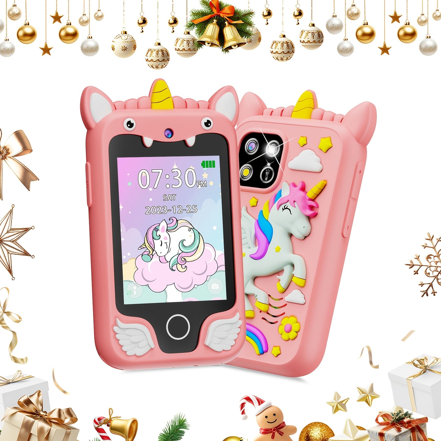 Kids Smart Phone Toys, Touchscreen HD Dual Camera Cell Phone For Kids, Birthday Gifts Dinosaur Play Phone For Boys 3-10, Travel Toy With 8GB SD Card Halloween Christmas Gift