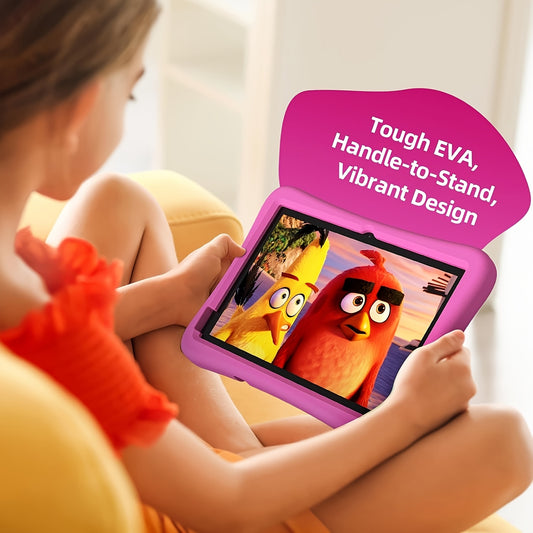 10.1Inch Kids Tablet, 8(4+4)GB+64GB, Android 14, Wifi, Dual Camera, 1280*800, 6000mAh, Parental Control, Educational, Drop Protection, Google Kids Space, Eye Protection, Best Gift, Tablet, Pad